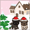 白パグ＆黒パグのｸﾘｽﾏｽ